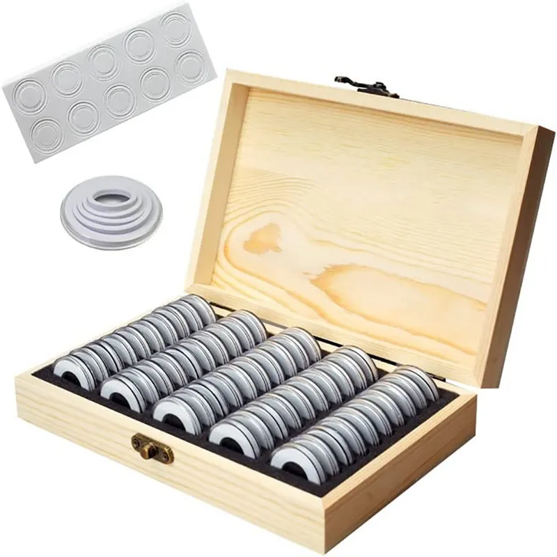 Caja De 60 Cápsulas Para Monedas De 41 Mm – Organizador Transparente Para Coleccionistas