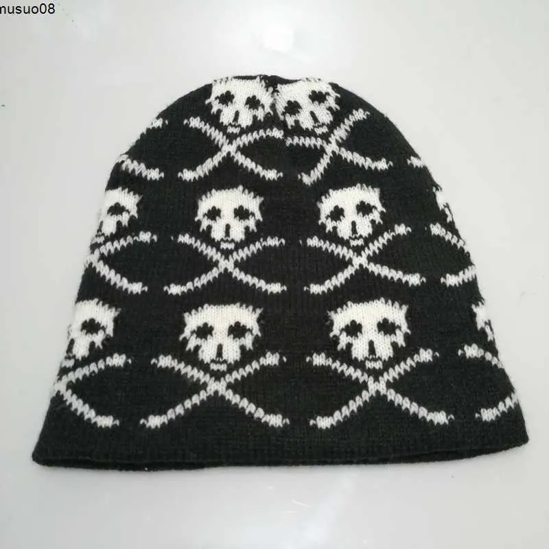 Beanie/Skull Caps Dragon Skull Hats för unisex kvinna man vinter stickad mössa mössor varmare sport skidhuv Kvinnlig hiphop skelettskallar mössa j230518