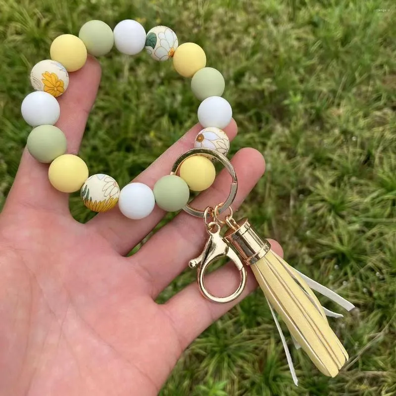 Sunflower keychain cheap wristlet