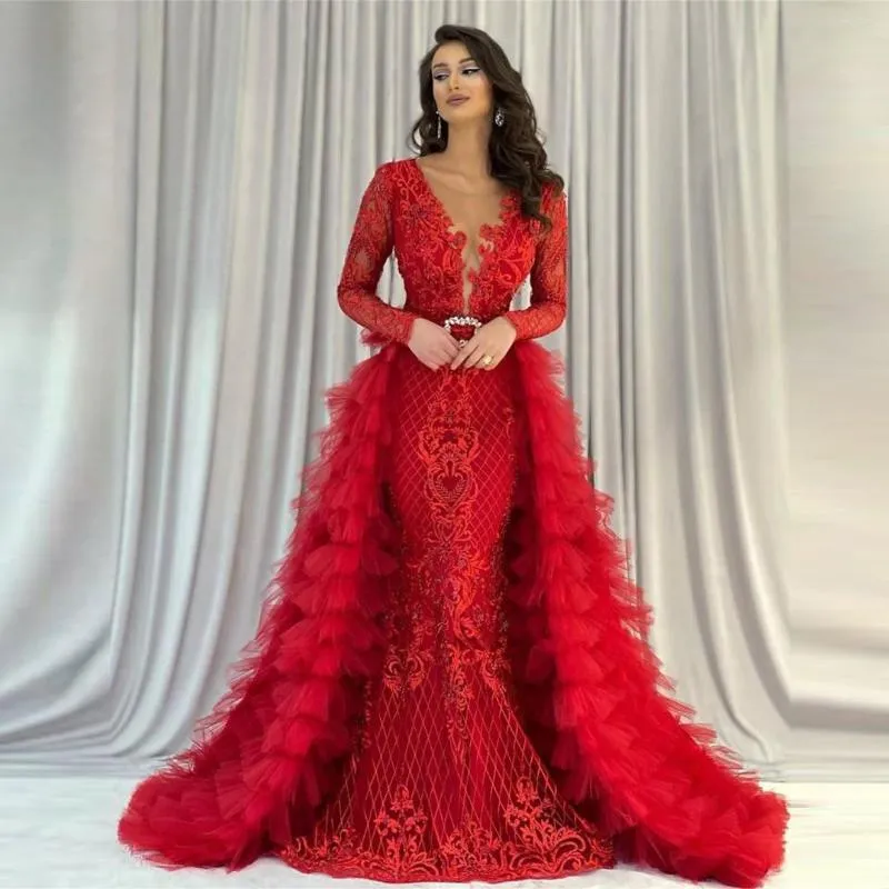 Red floor length tulle skirt hot sale