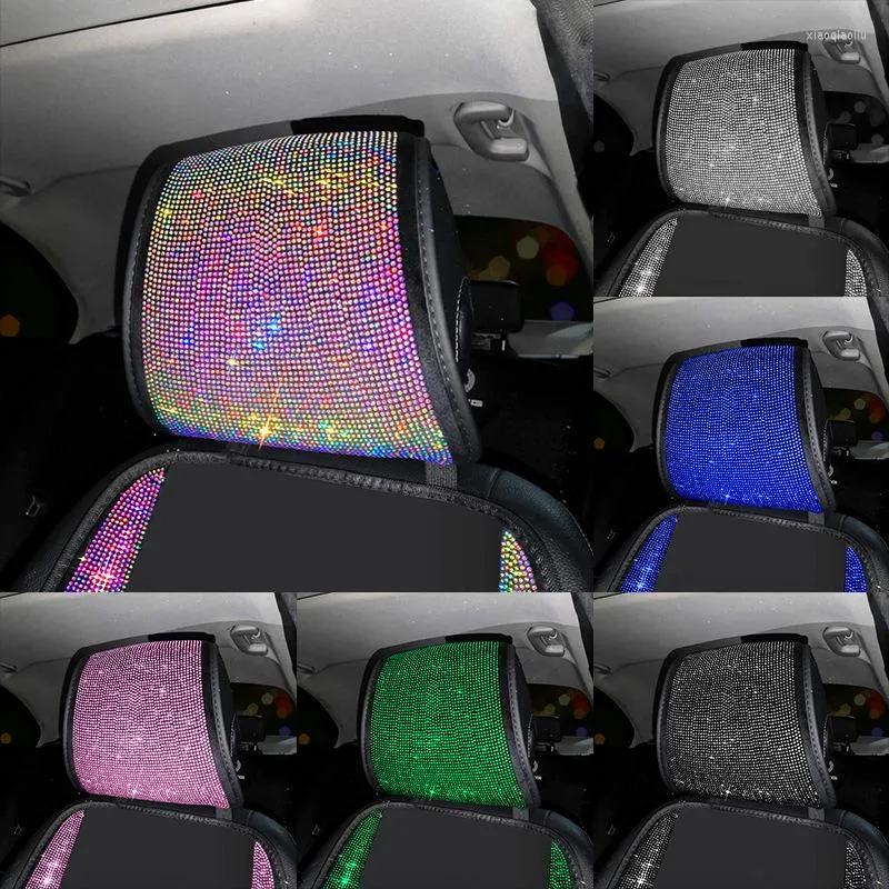 Housses de siège de voiture 1PC Bling ajustement universel coussin de tête diamant strass Auto intérieur appuie-tête coussin accessoires femmes