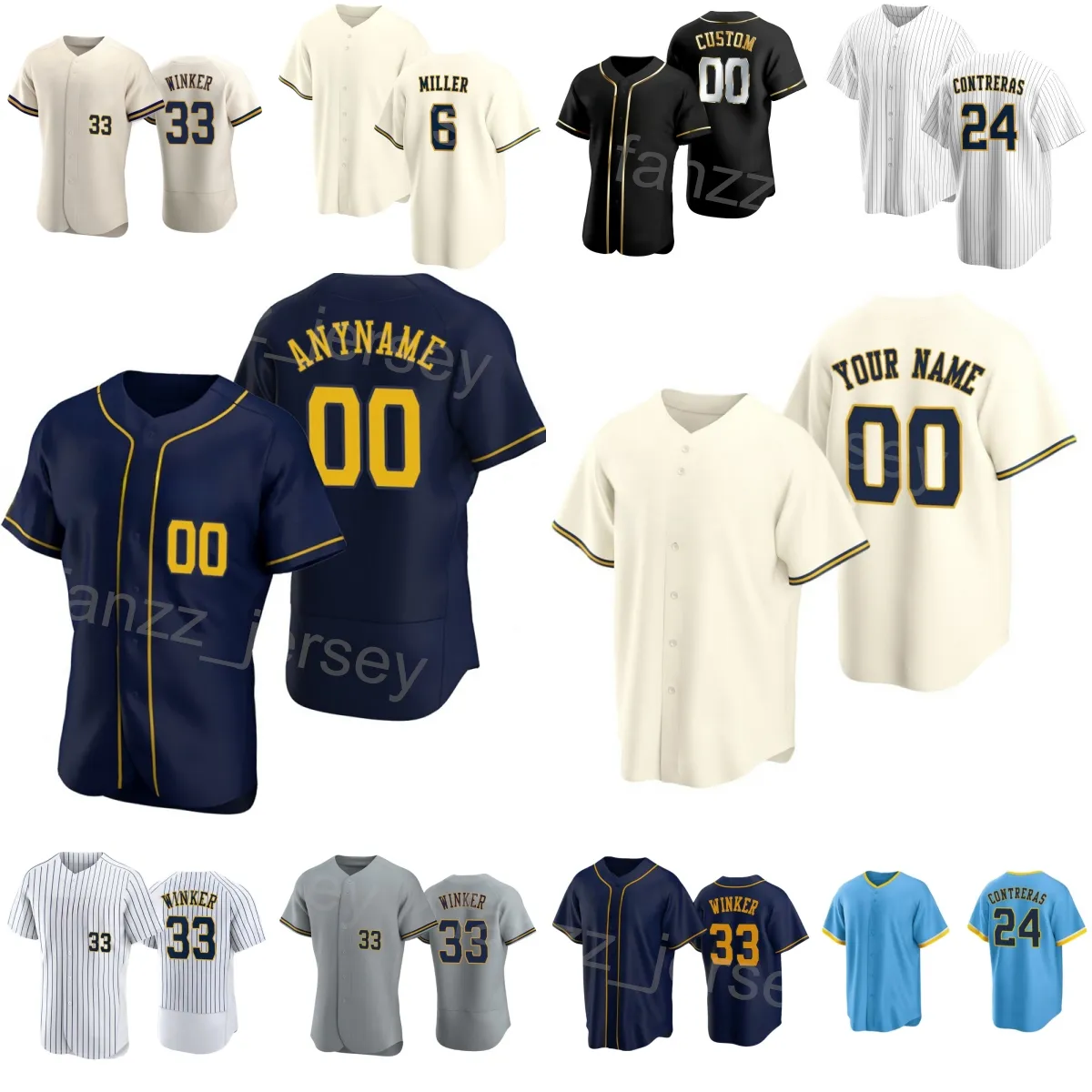 Baseball 45 Luke voit jersey 10 Mike Brosseau 6 Owen Miller 24 William Contreras 5 Garrett Mitchell 33 Jesse Winker 39 Corbin Burnes 38 Devin Williams Men Women N-J-R