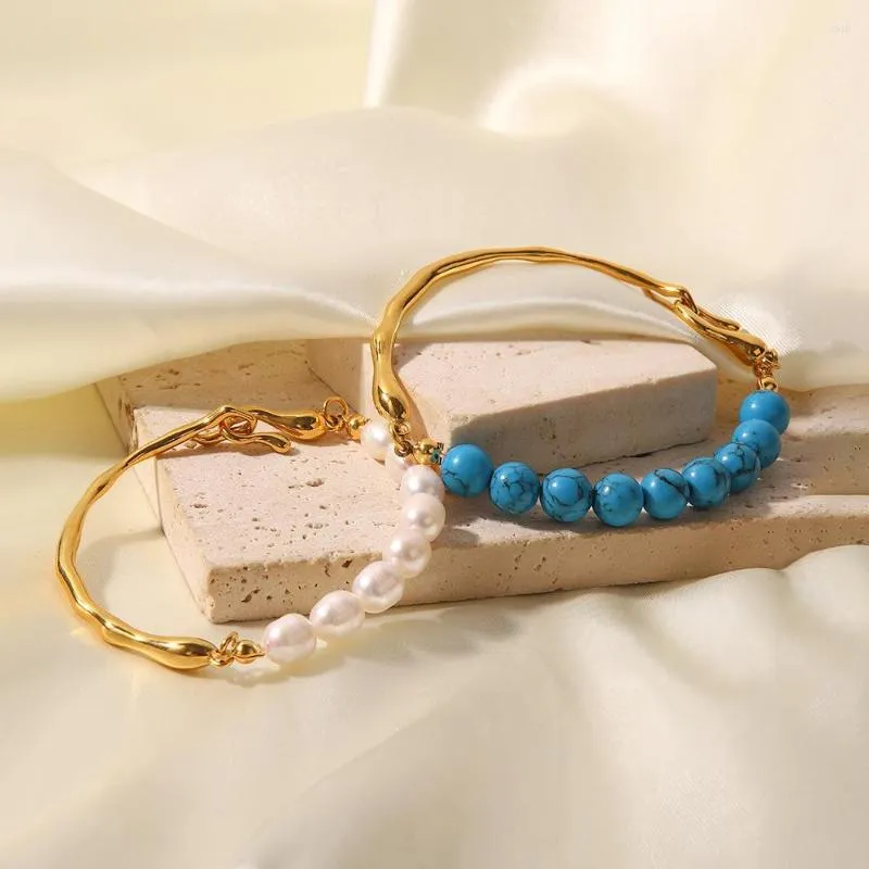 Gliederarmbänder DEAR-LIFE Personalisiertes Vintage-Armband, leichte Luxus-Naturperle / Blau-Türkis-Damenschmuck