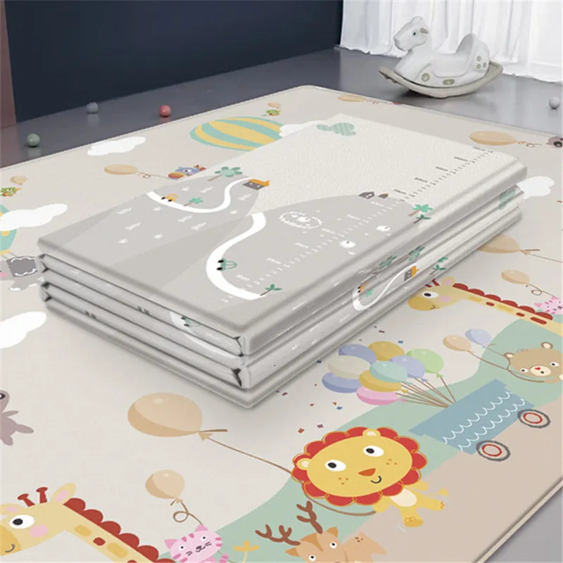 Play Mats Large Size Foldable Children Carpet Cartoon Baby Play Mat Educational Baby Activity Carpet Waterproof and Easy to Store 230517