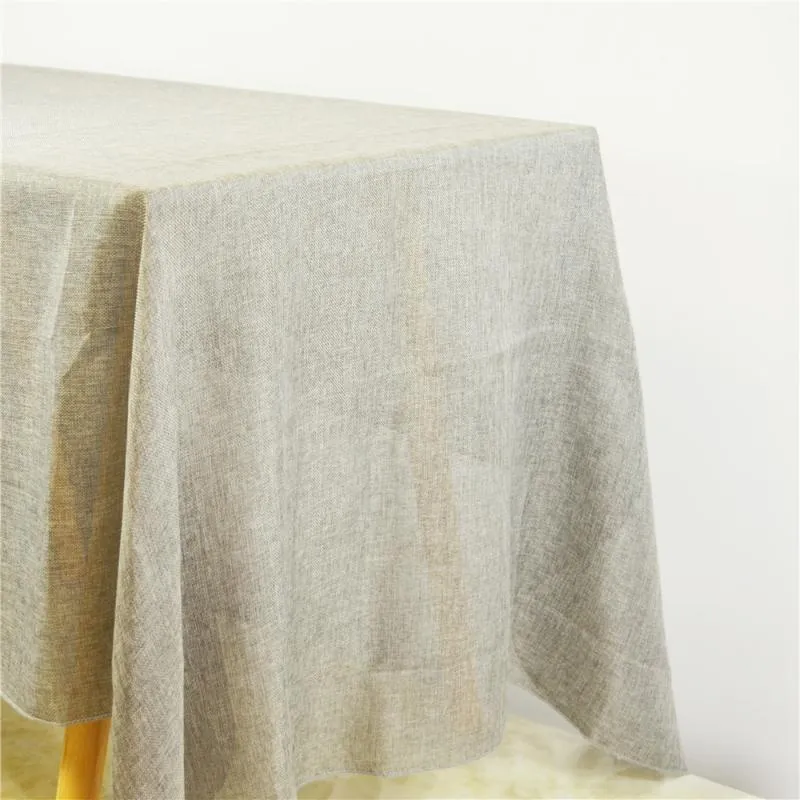 Nappe de table Style campagnard nappe en toile de jute Imitation lin coton gris kaki couverture de salle à manger mariage décor à la maison