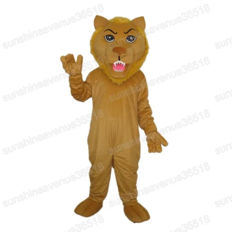 Halloween Brown Lion Costume De Mascotte Simulation Animal thème personnage Carnaval Taille Adulte Robe De Fête D'anniversaire De Noël