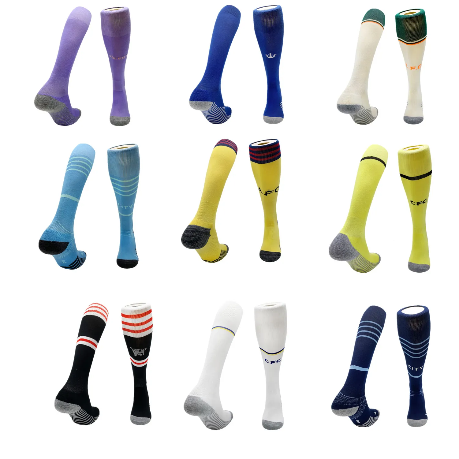 Sports Socks Football Club European Soccer Breattable Knee High Long Stocking Gym Fitness Jogging Training Sock Adult Kids 230518