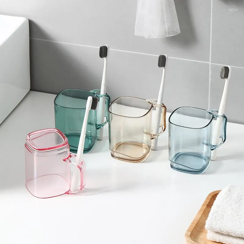 Tasses soucoupes Nordic INS Simple rince-bouche tasse en plastique Transparent brosse à dents créatif Couple lavage ménage