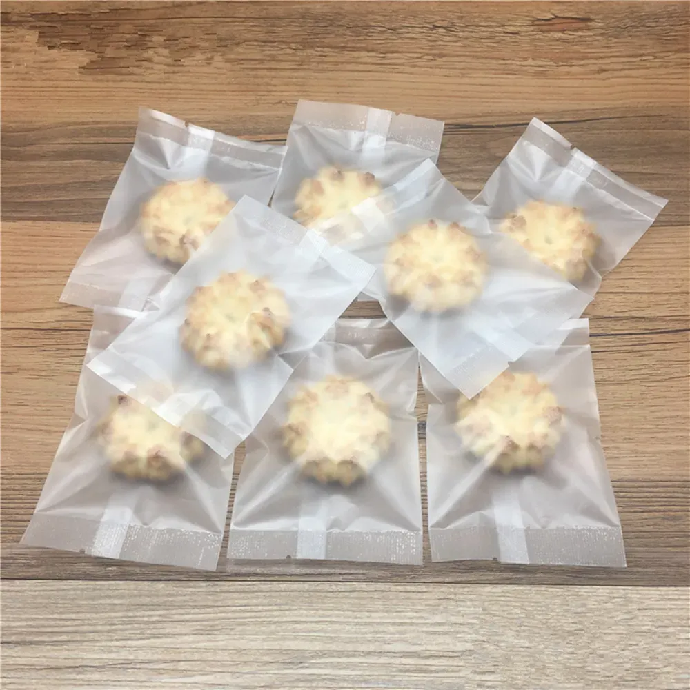 400 Teile/los Heißsiegel Backen Kunststoff Verpackung Beutel Lebensmittel Snack Pack Tasche Matte Klar Keks Cookies Süßigkeiten Paket Taschen