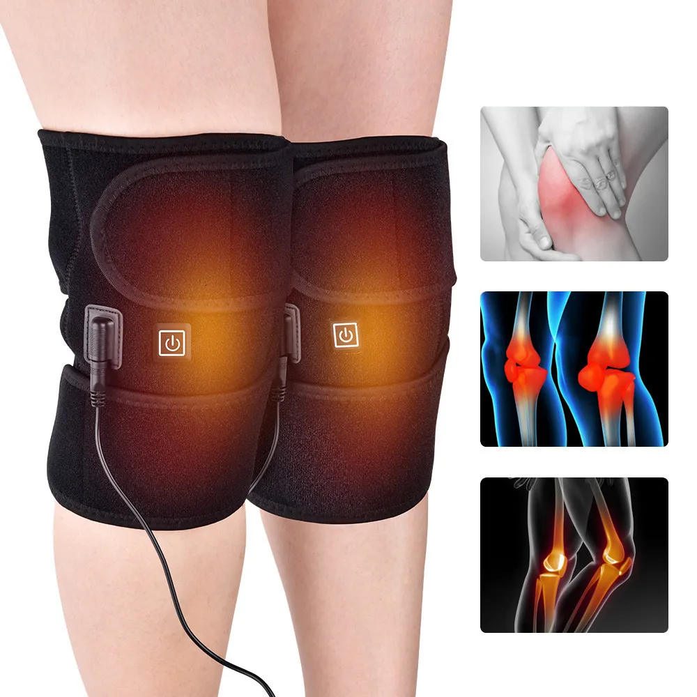 Benmassagers Electric Ben Ben Värme Knäskuddar Infraröd uppvärmd terapi Komprimer Knä Artrit smärtlindring Back Axel Elbow Brace Healthy 230517