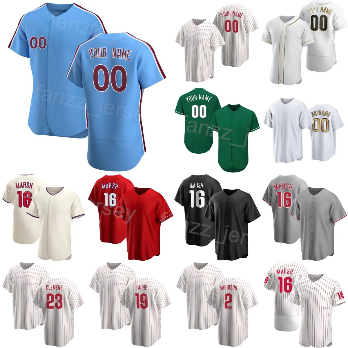 Baseball 2 Josh Harrison Jersey 19 Cristian Pache 23 Kody Clemens 16 Brandon Marsh 44 Jake Cave 33 Edmundo Sosa 24 Roman Quinn 18 Didi Gregorius Stitching Men Women F-C