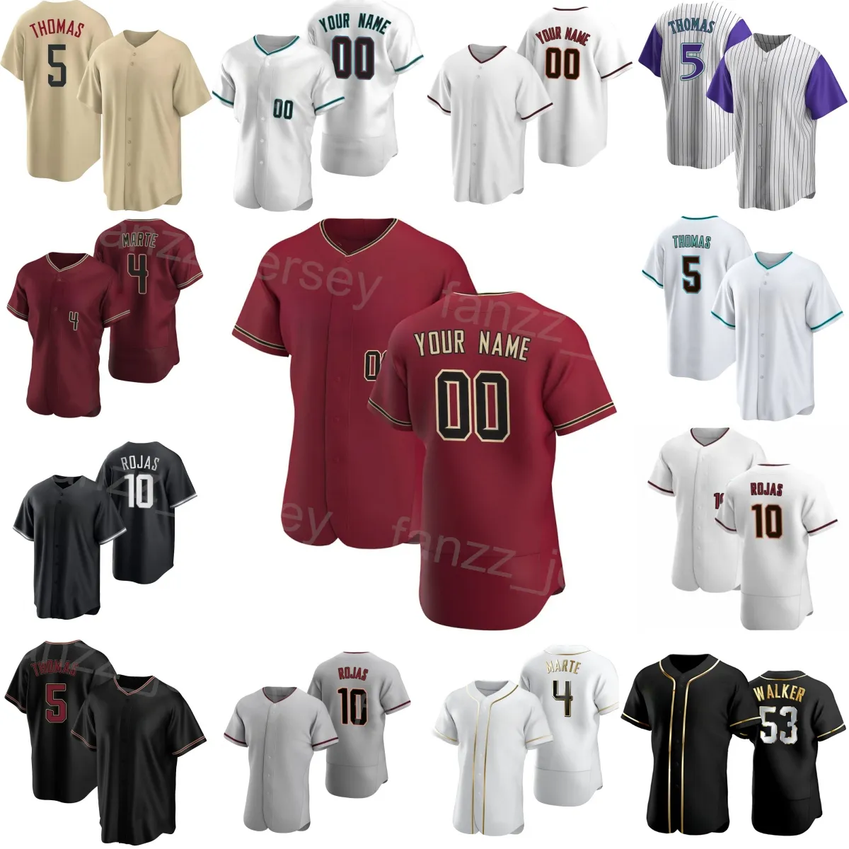 Baseball 43 Christian Walker Jersey 10 Josh Rojas 5 Alek Thomas 53 Christian Walker 4 Ketel Marte 7 Corbin Carroll 12 Lourdes Gurriel Jr 11 Jose Herrera Man Kids X-W-S