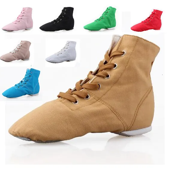 Dance Shoes Men Women Sports Dancing Sneakers Jazz Dance Shoes Lace Up Dancing Boots Blue Red Black Tan Green White 230518