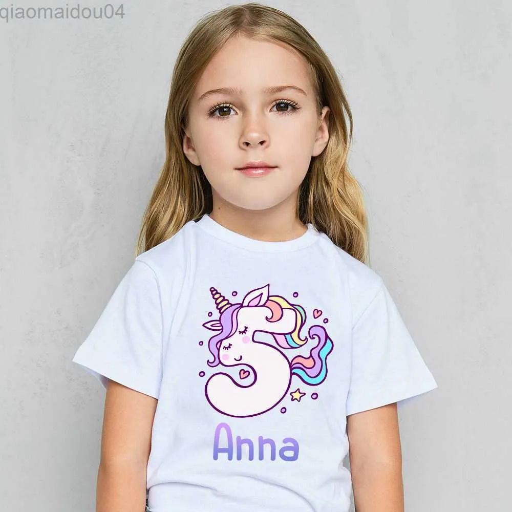 Personalized Kids Birthday Pima Cotton T Shirts With Custom Name