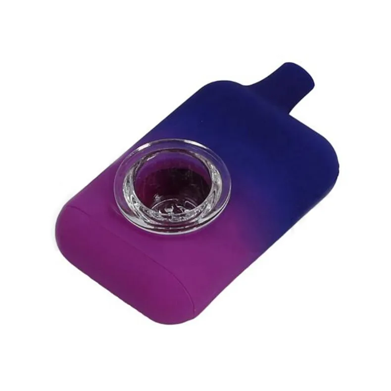 Novo filtro de estilo de silicone colorido Mini estilo portátil Filtro de vidro removível Nove de tela tigela tigela seca erva de tabaco portador de cigarro de cachimpada Bonga de cachimbo de água fumar