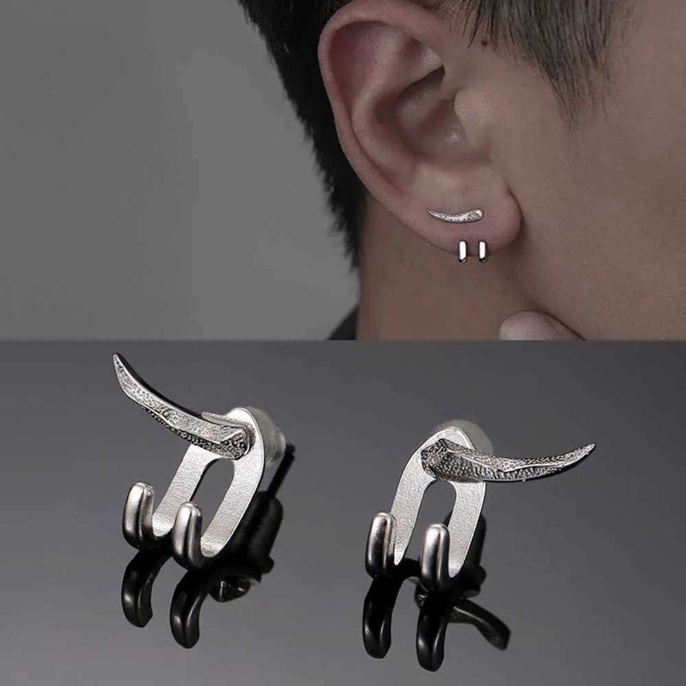 Stud Korean Fashion Charm Punk Pendientes para Hombres Desmontable Dual Purpose Stud Earring Prong Ear Punk Party Mens Jewelry Hombre Z0517