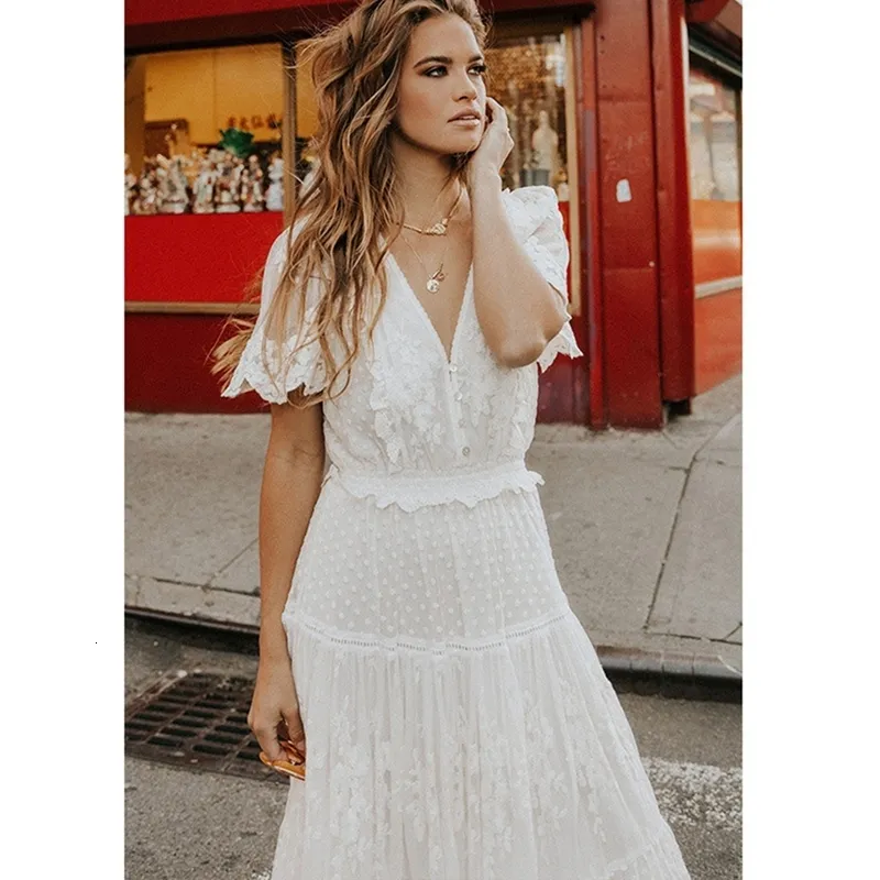 Short sleeve lace maxi dress online