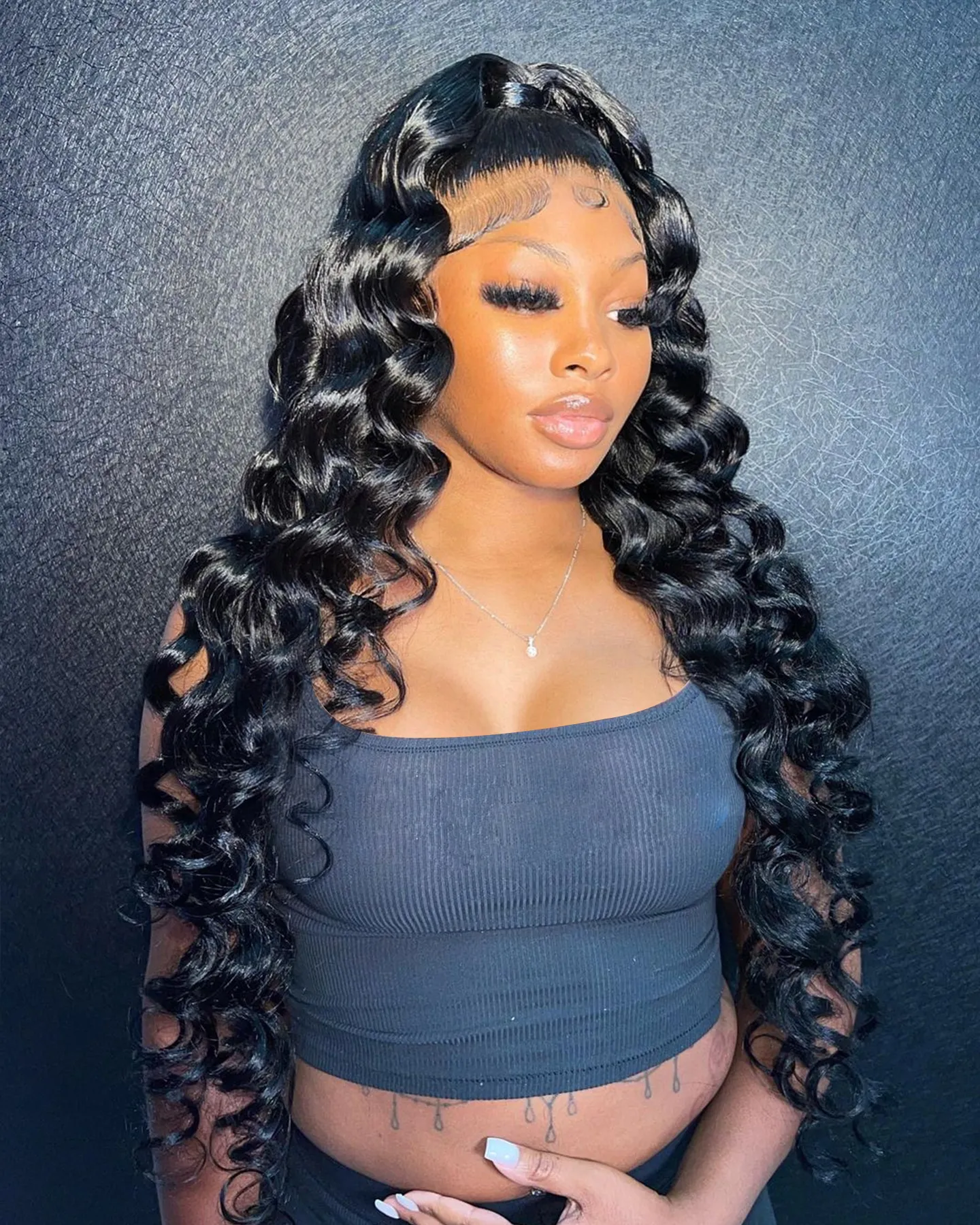 Loose Deep Wave Lace Front Human Hair Wigs For Women 