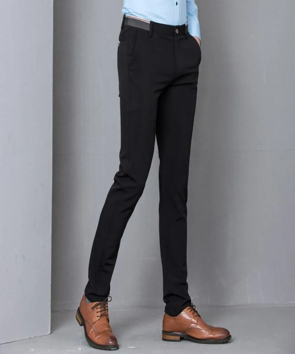 Slim Business Men's Pants Fashion Pencil Pants Double Button - Temu