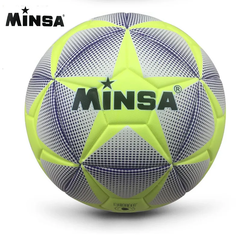 Guanti sportivi marchio Minsa di alta qualità A ++ Standard Soccer Ball Balling Balls Official Dimensioni 5 e 4 BAL 230518