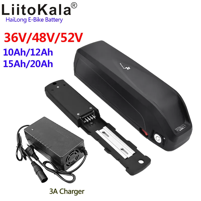 LIITOKALA ORYGINAŁ 36V 48V 52V 10AH 15AH 15AH 20AH HAILONG ELEKTRYCZNY BATERIC BAKUTERY 30A BMS 350 W 500 W 750 W 1000W BAZTANIE