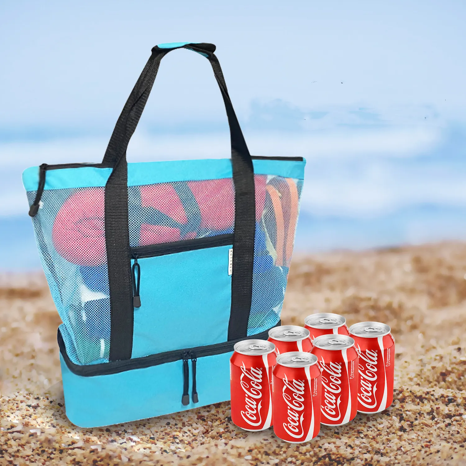 Seashells - Bolsa de playa de malla para la playa, bolsa de playa grande  para mujer, bolsas de playa impermeables a prueba de arena, bolsa de  piscina