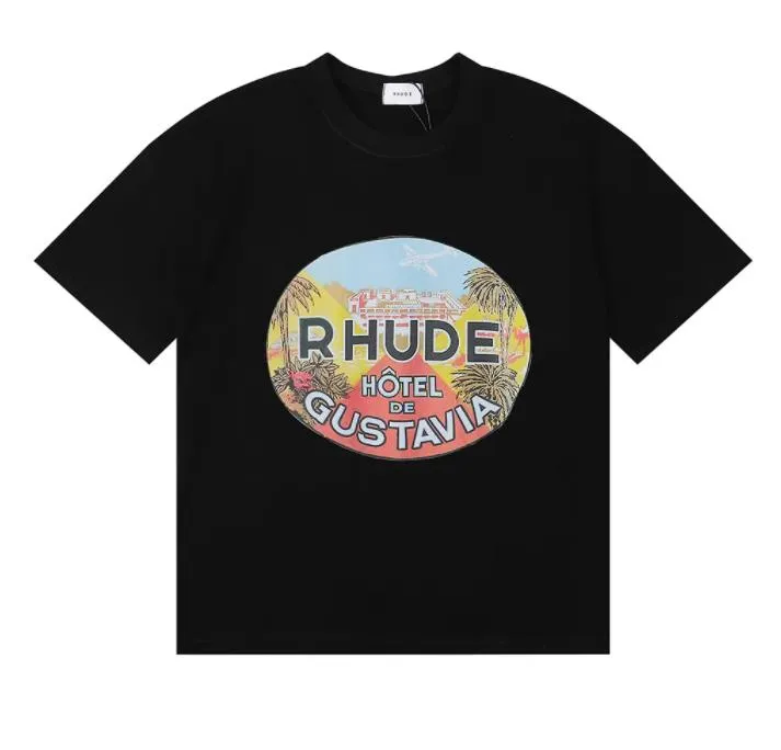 DHgate.com:Rhude Summer Designer Casual Top Monogram Printed