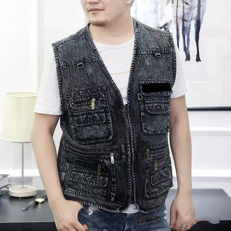 3xl denim vest cheap