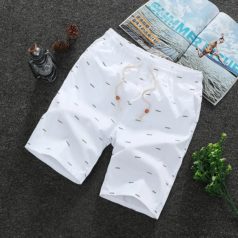 Мужские шорты мужчины повседневная летняя эластичная талия сплошные шорты с печеночной одеждой белые шорты в японском стиле.