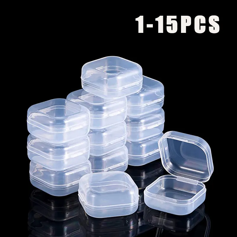 Jewelry Stand 115Pcs Square Plastic Storage Box Container Transparent Case Organizer Packaging for Beads Earrings 230517