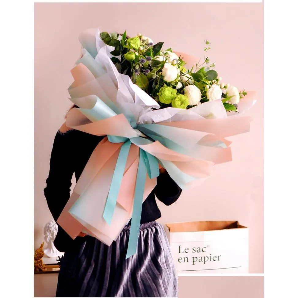 Wrap Prezent 40pcs Papier Nosa Aurora Waterproof Growifled Flower Buquet Florist Materialopt