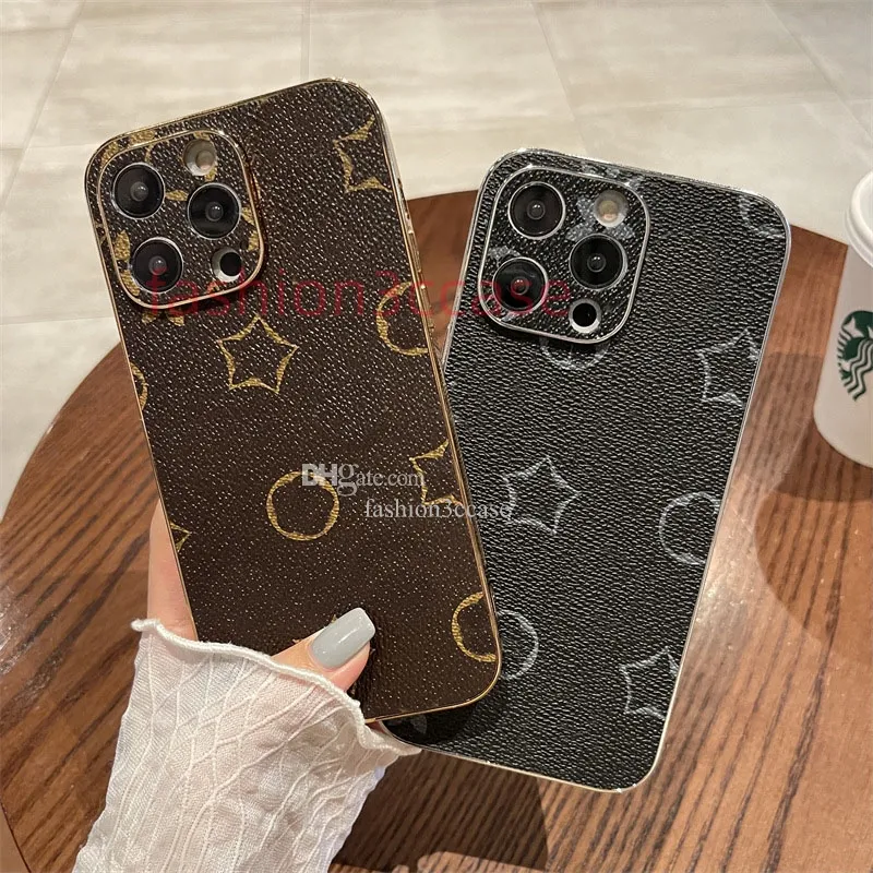 Luxury Leather Phone Cases iPhone 14 12 13 11 Pro Max 14 13 Mini X XS XR 7 8 Plus SE 6 6S Designer Fashion Full Lens Package Fall för män och kvinnor