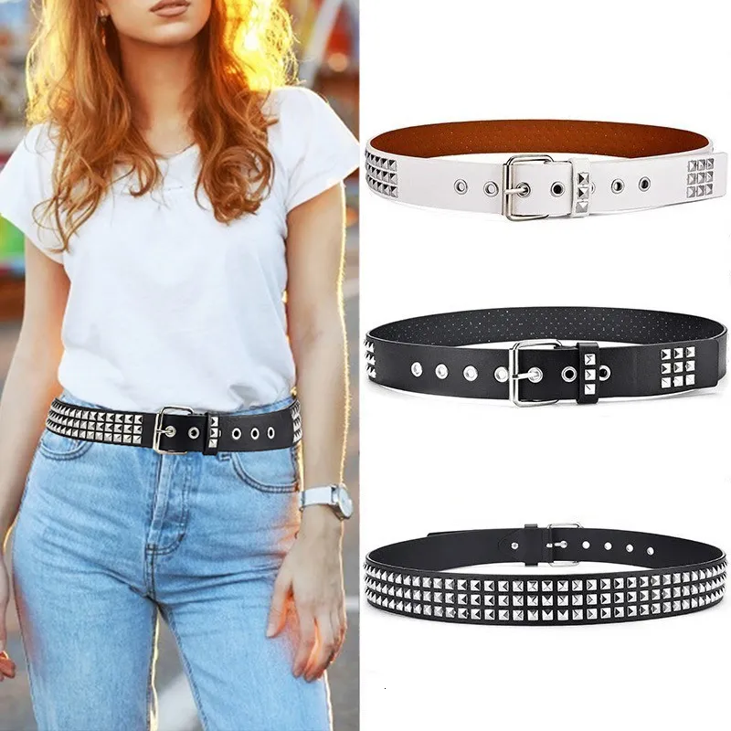 Mens leather studded belt hot sale