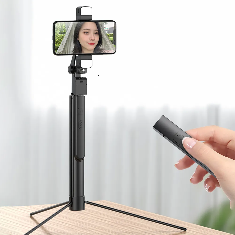 Selfie Monopods 66 pollici Selfie Stick Phone Treppiede Live Broacast Stand Holder Treppiede Pieghevole Monopod Phone Holder Treppiede per Smartphone Record 230518