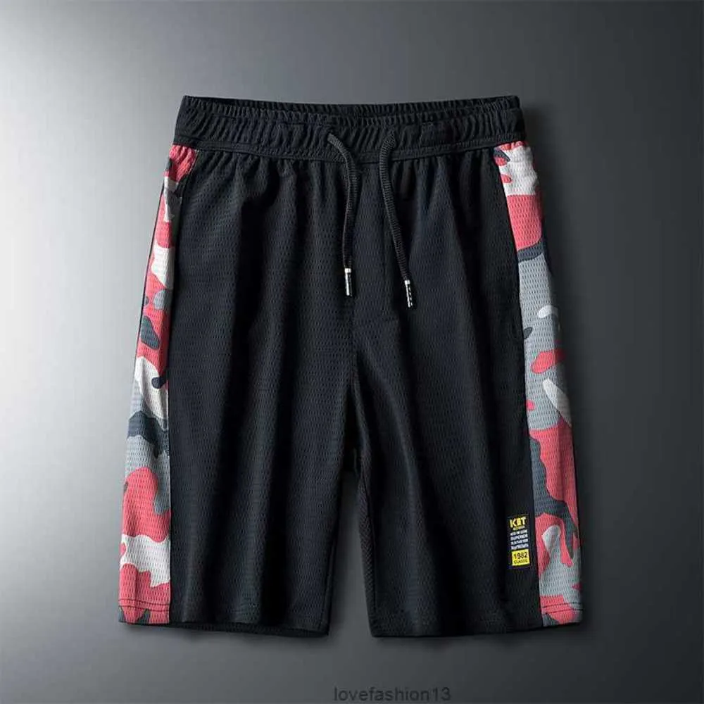 Summer Ice Mesh Men's Camouflage Luftkonditionerade elastiska shorts Snabbtorkning Capris andningsbara sportmittenbyxor