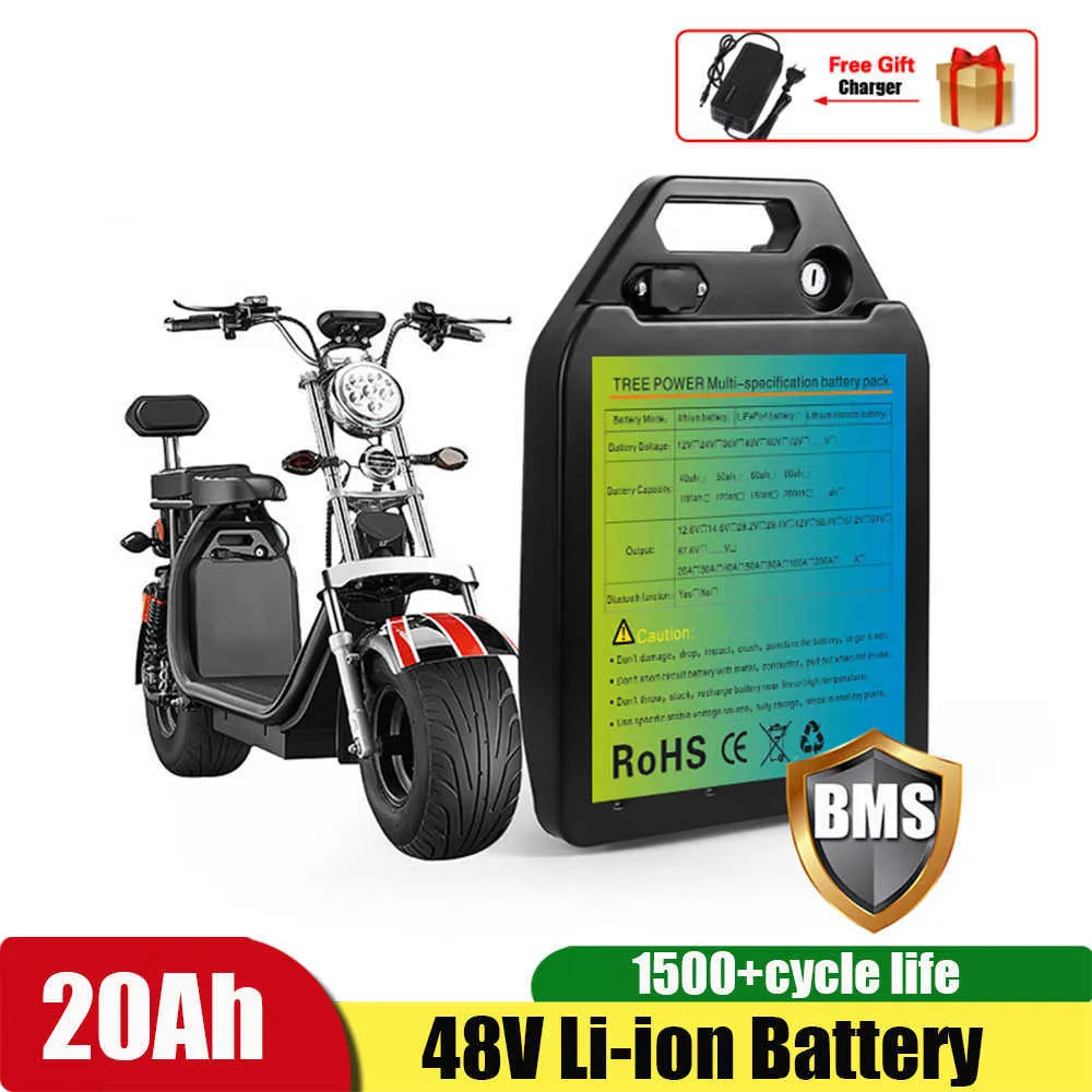 Su Geçirmez 48V 20AH Lityum İyon Pil 18AH 15AH 12AH 25AH İki tekerlekli katlanabilir CityCoco Electric Scooter Bisiklet +3A Şarj Cihazı