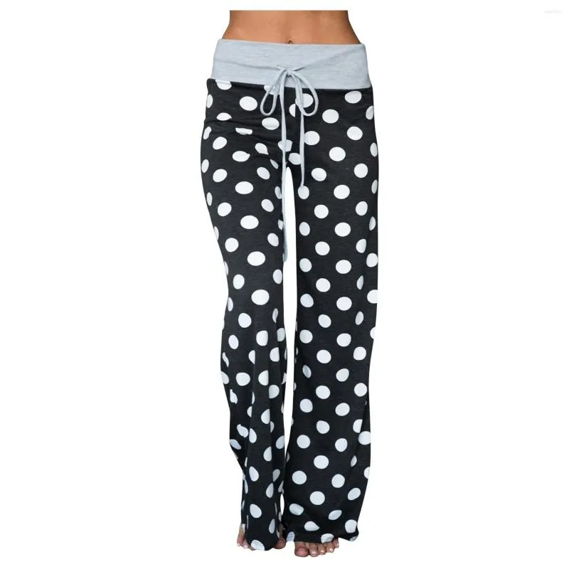 Kvinnor Pants Fashion Design Kvinnors Casual Printed Dot Comfy Pyjama Lounge Palazzo Yoga sporttillbehör