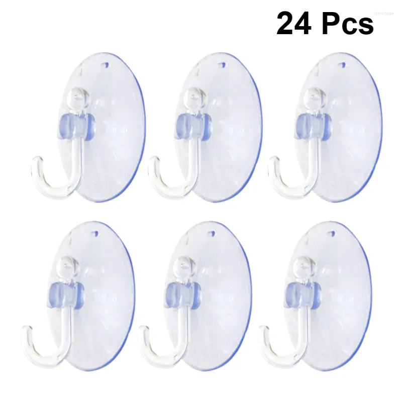 Ganci 24PCS Premium Silicone Trasparente Potente ventosa per appendiabiti da parete per la cucina del bagno di casa