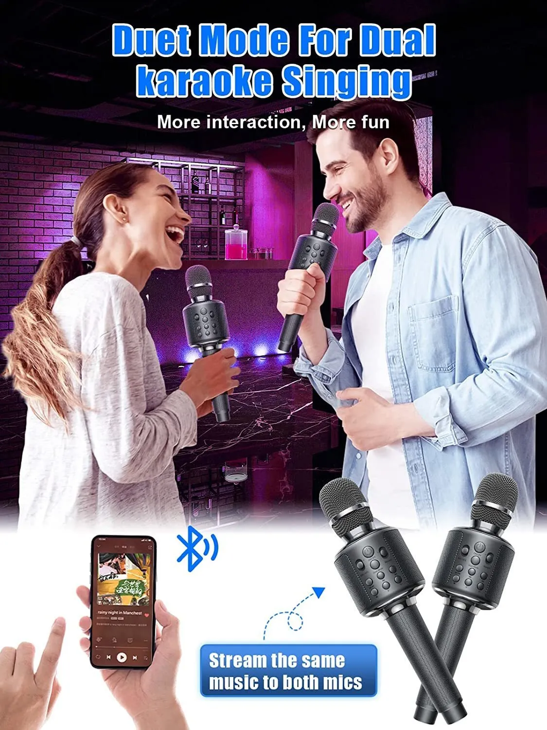Микрофоны Караоке Микрофон Bluetooth Беспроводной Микрофон Портативный  Певец С Дуэтом SingRecordPlayReverb Для Взрослых KTV 230518 От 3 304 руб. |  DHgate