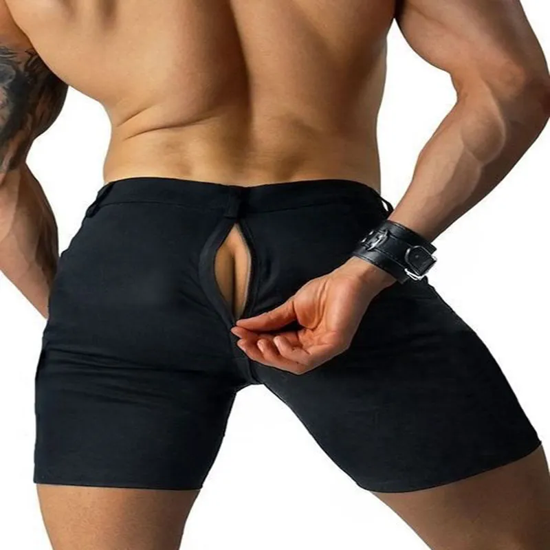 Mens Shorts Slim Fitting Workwear Shorts Mens Tight Sexy Men Back Invisible Zipper Gay Open Crotch Pants Outdoor Sex Convenient Short Pants 230518 From 30 95 DHgate