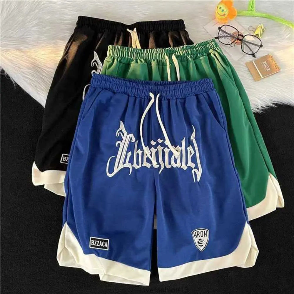 Embroidered Shorts Men's Summer American Quarter Trendy Brand Ins Sports Loose Fit Large Basketball Pants