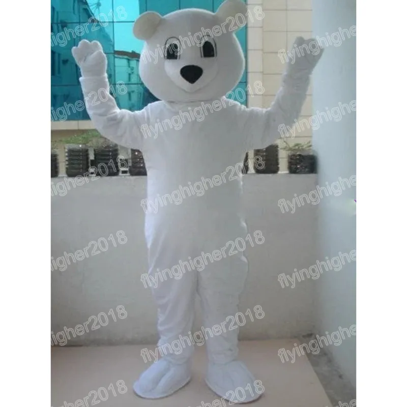 Costume de mascotte d'ours polaire blanc d'Halloween personnalisez le personnage de thème d'anime de dessin animé Noël tenue de fête en plein air costumes de robe de soirée unisexe