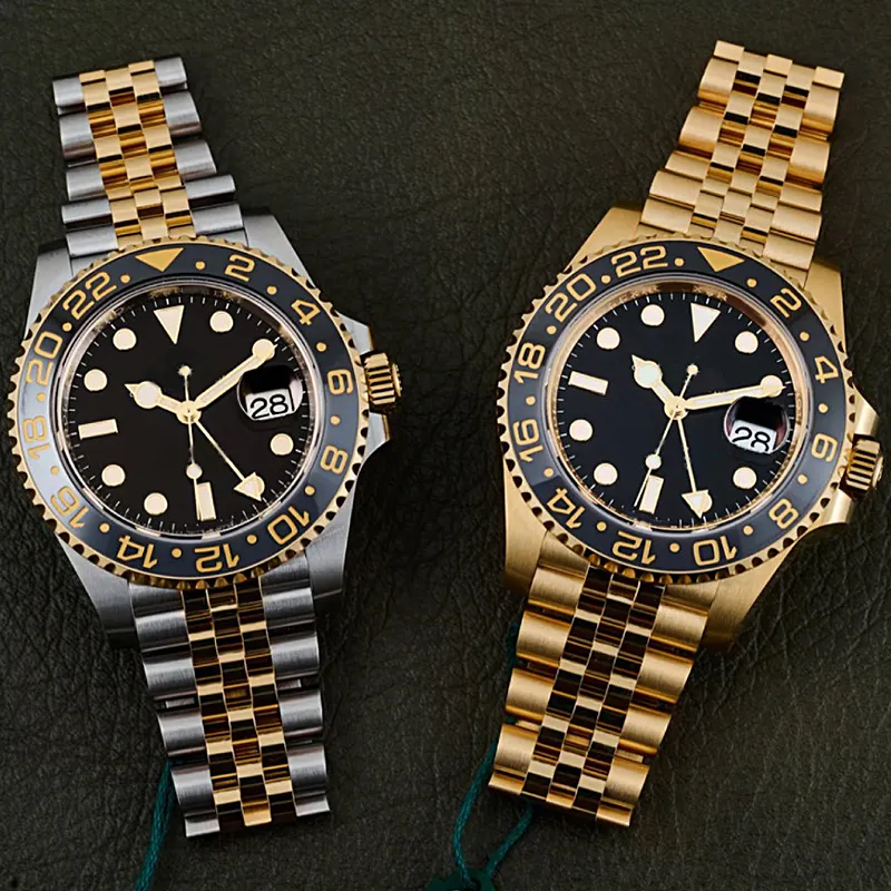 Gold Diar Mens Watch U1 Designer 2813 Automatyczny szafir 904l zegarek ze stali nierdzewnej zegarek sportowy vs Luminous GMT Montre de lukse korzenie piwo luksusowe Montre zegarki dhgates st9 s