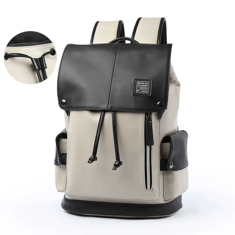 Backpack Bag Man Backpack PU Couro USB Recarga de laptop bolsa escolar macho Travel Waterproof Travel Multi-Color Fashion Casual Quality Bag 0508