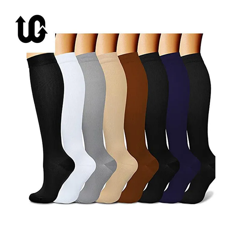 Chaussettes de sport Compression Bas Hommes Femmes Randonnée Course à pied 20-30 MmHg Vol Grossesse Gonflé Varices Marathon Chaussette 230518