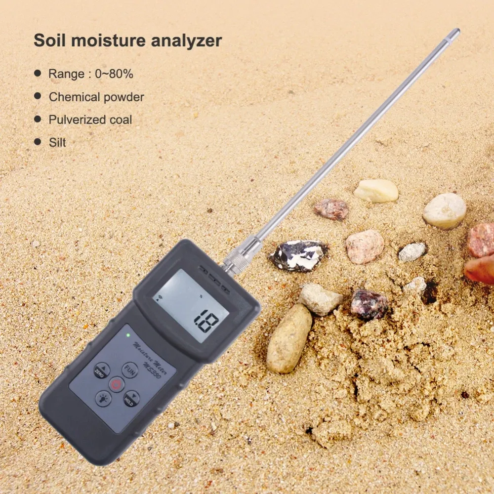 MS350 Precision Sand Homerte Detector de água Testador Capacitivo Matérias -primas químicas Matérias -primas Analisador de medidores de umidade