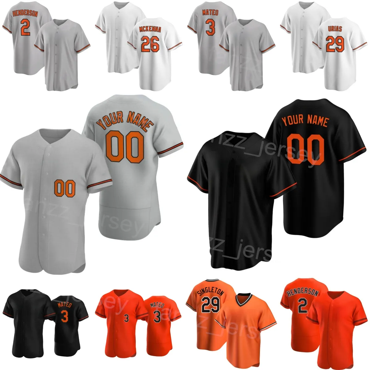 Baseball 23 Terrin Vavra Jersey 27 James McCann 26 Ryan McKenna 2 Gunnar Henderson 29 Ramon Urias 3 Jorge Mateo 50 Bruce Zimmermann Custom Name Number Men Women J-Y