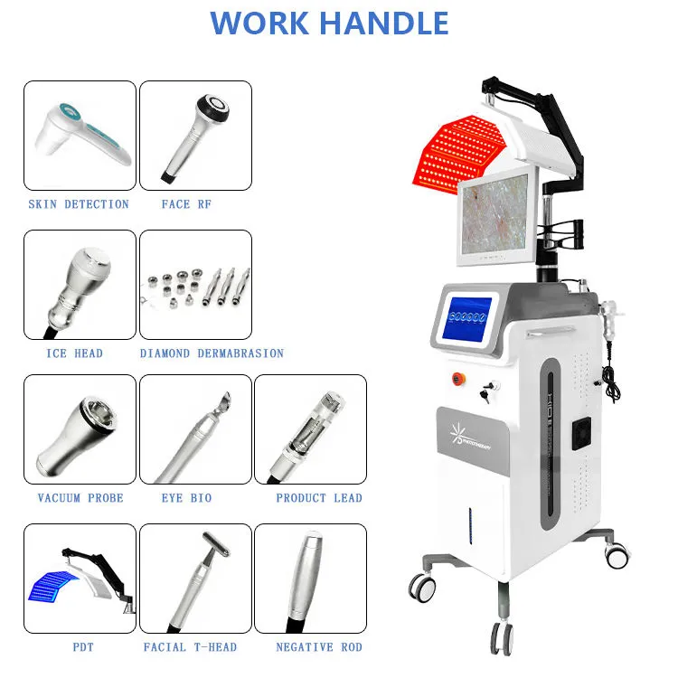 Hydra 10 in 1 피부 관리 장치 7 색 PDT 가벼운 치료 기계 바이오 RF 피부 분석