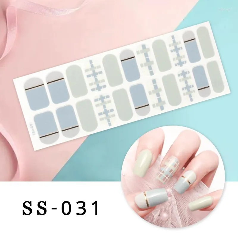 Nail Stickers Half Transparent Fashion Polish For Women Girls Easy Ues Self Adhesive 3D Nails Art