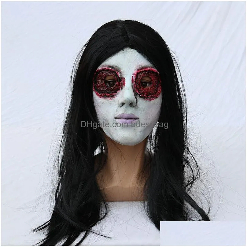 halloween horror party scary latex mask female ghost head haunted house creepy masks for adults